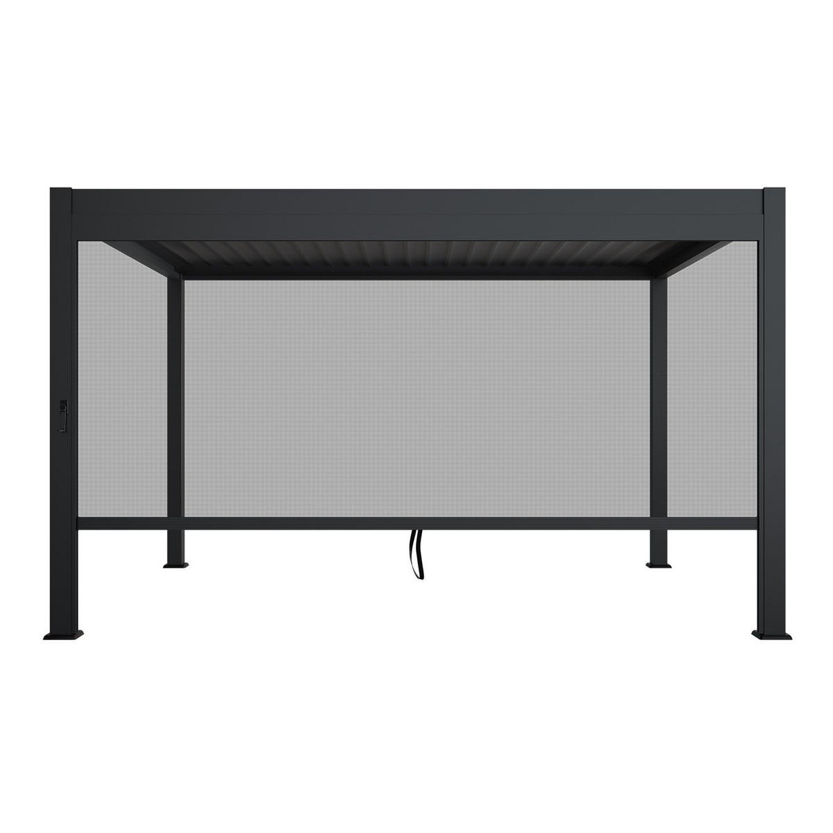 SEITENWAND für Lamellendach Tahiti 4 x 2,4 m anthrazit - Anthrazit, Metall (400/240/700cm) - Juskys