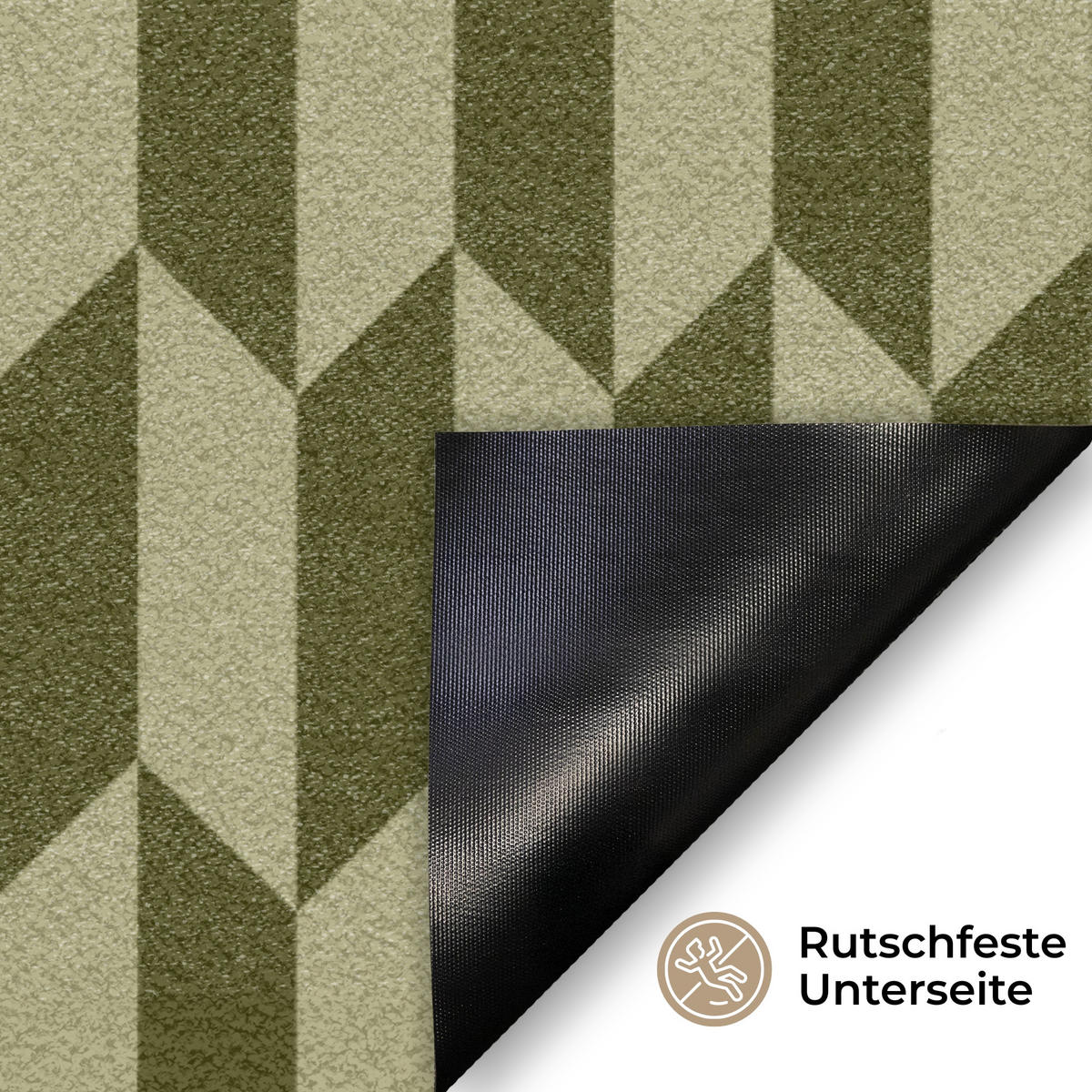 FUSSMATTE Muster - Abstrakt - Grün - Flugzeuge 60x40 cm - Olivgrün, Kunststoff (60/0.4cm) - MuchoWow