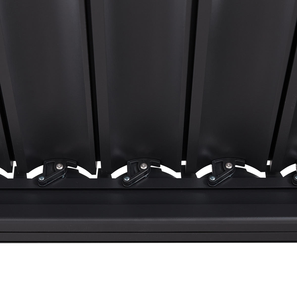 GARTEN-PERGOLA Schwarz Forno II - Schwarz, Metall (310/250/310cm) - Beliani