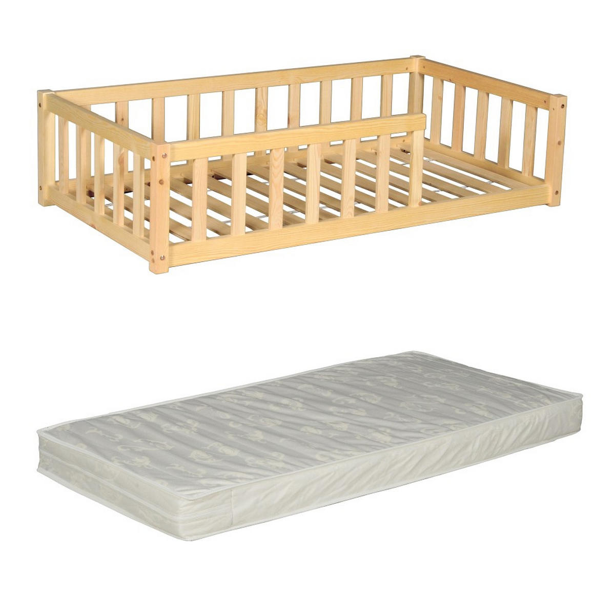 KINDERBETT NINO mit Matratze/ Kinderbett 70x140 - Hellholz - Naturfarben, Holz (70/140cm) - Weber Industries