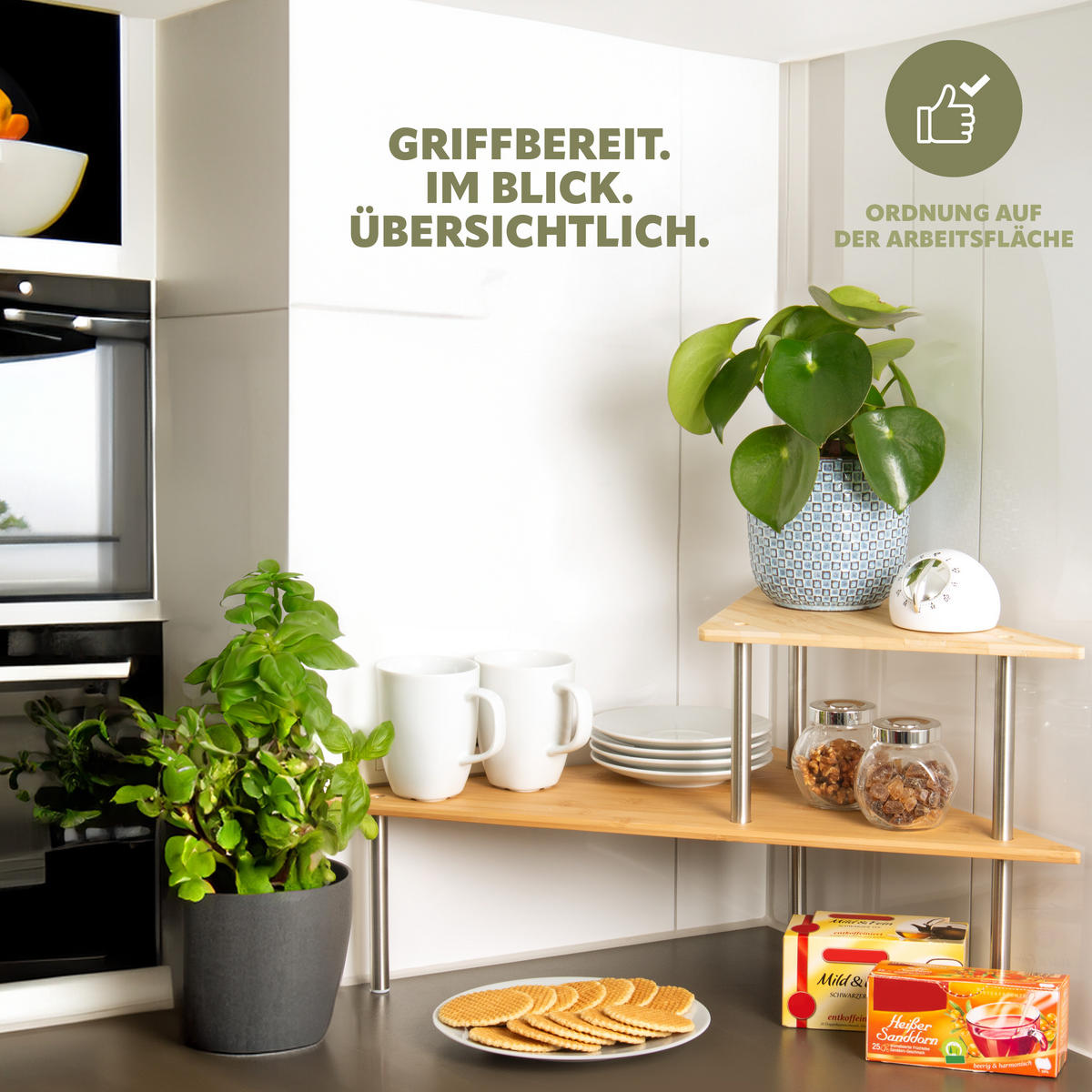 KÜCHEN-ECKREGAL, Bambus - Braun, Holz (45/31/45cm) - bremermann