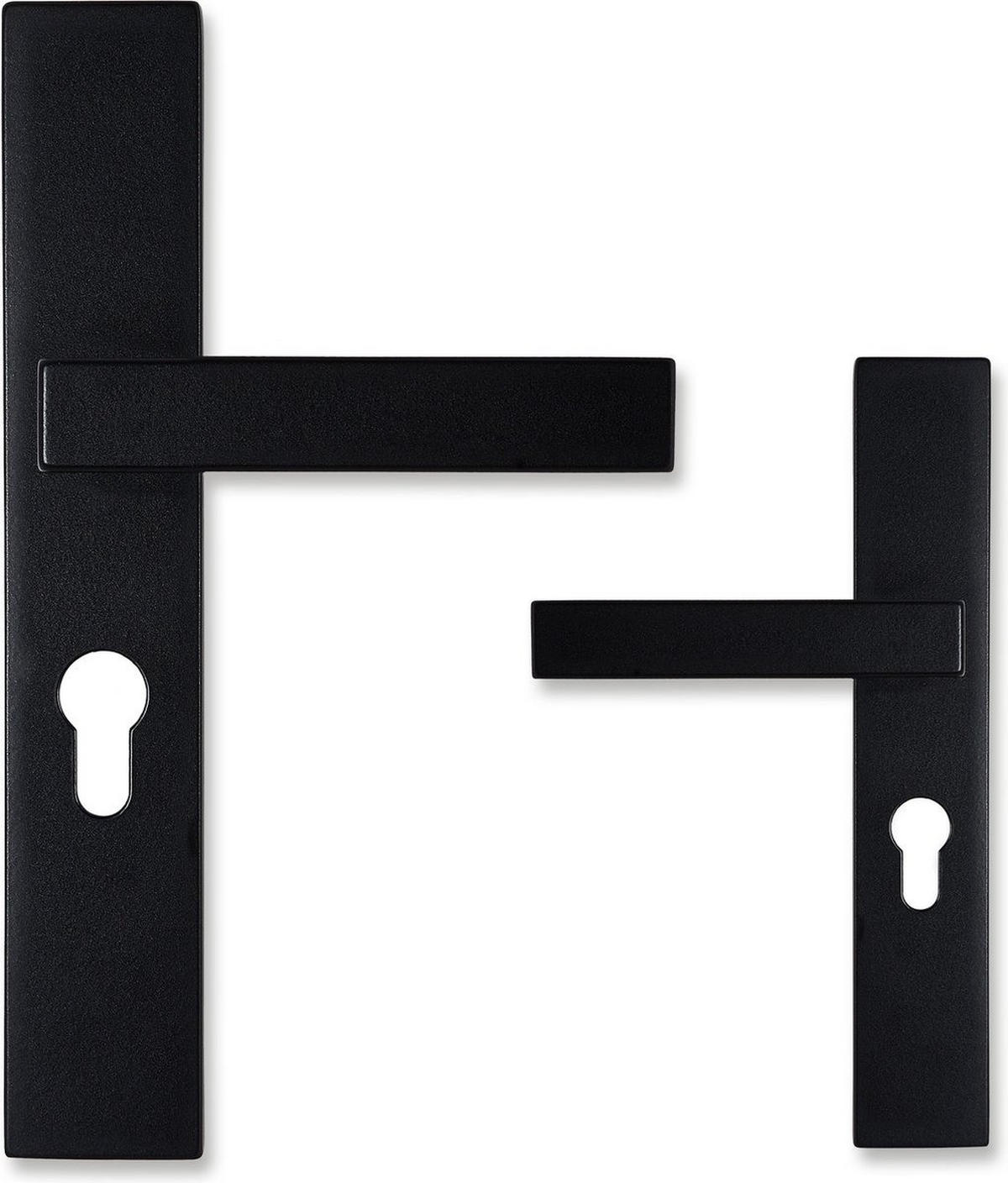 TÜRGRIFF Matt Schwarz auf Schild Profilzylinder 72 mm - Schwarz, Metall (40/5.5/23cm) - MCBOSON
