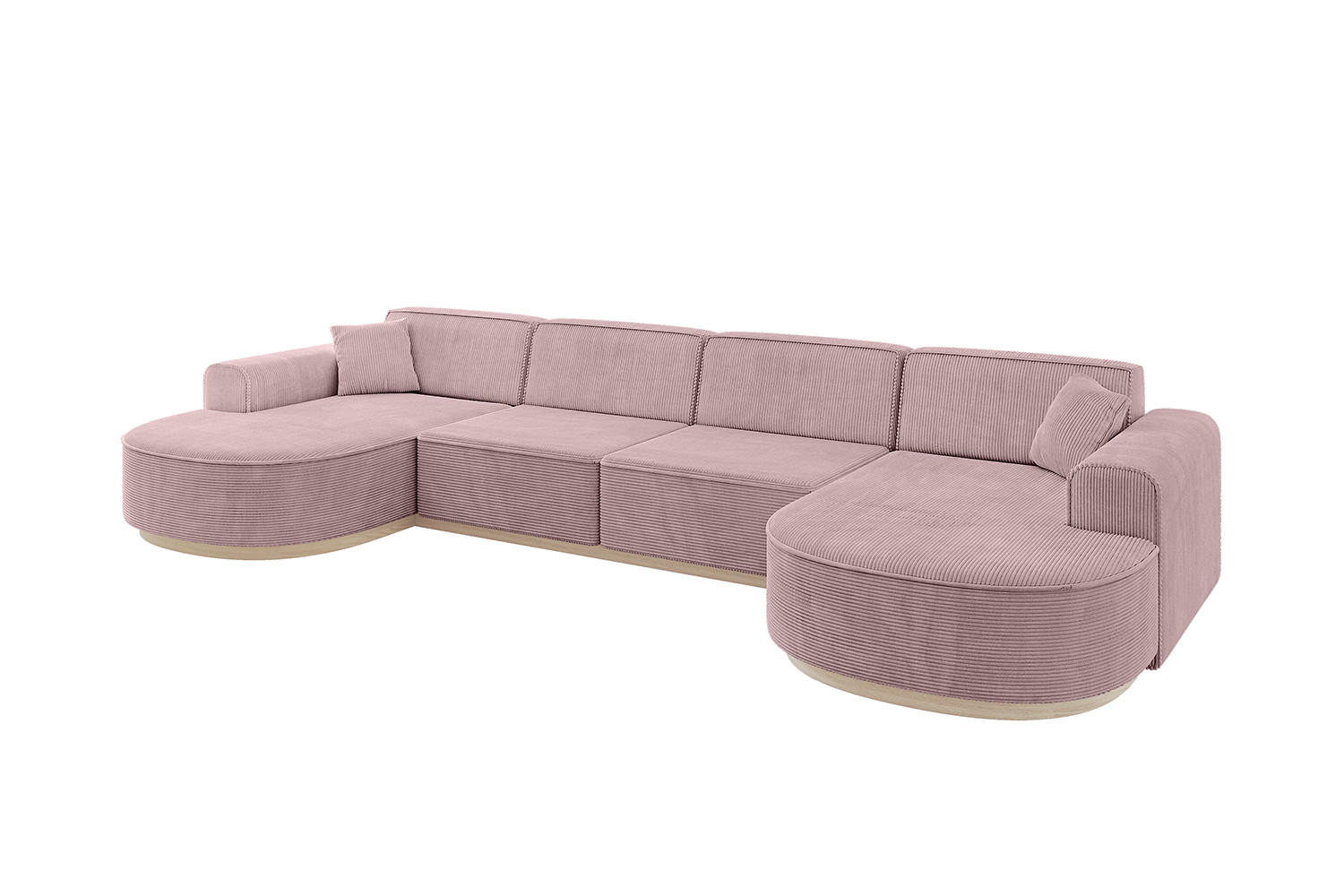 WOHNLANDSCHAFT MARI-U2-v1 - 388x171x83 cm Rosa Cord - Rosa, Holzwerkstoff/Textil (388/83/171cm) - ALTDECOR