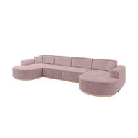 WOHNLANDSCHAFT MARI-U2-v1 - 388x171x83 cm Rosa Cord - Rosa, Holzwerkstoff/Textil (388/83/171cm) - ALTDECOR