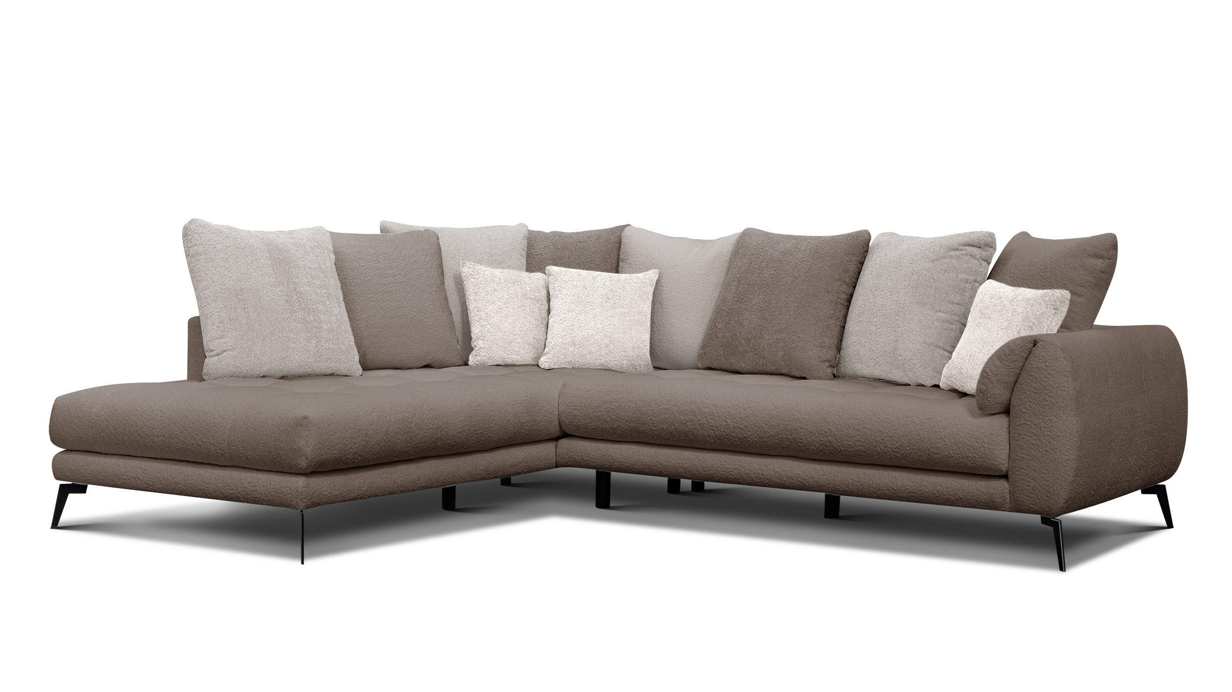 ECKSOFA CALME 5-Sitzer, beige und écru - Beige, Holz/Textil (294/229cm) - Courtois Laville