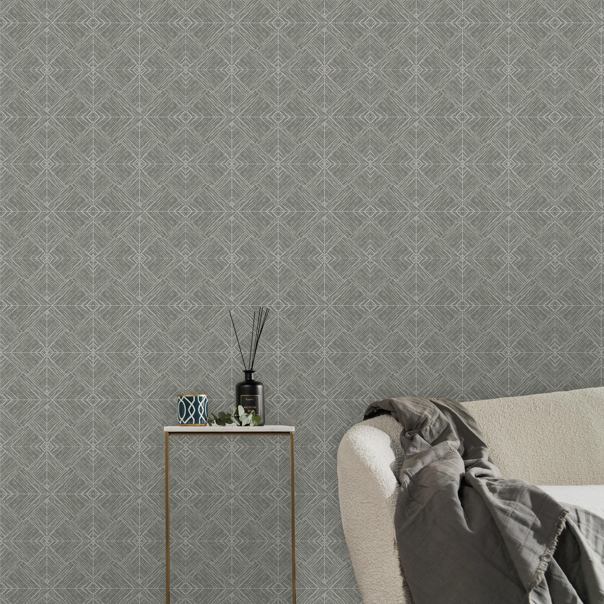 VLIESTAPETE - Kyushu Blau - Blau, Papier/Kunststoff (52/1000cm) - Graham & Brown