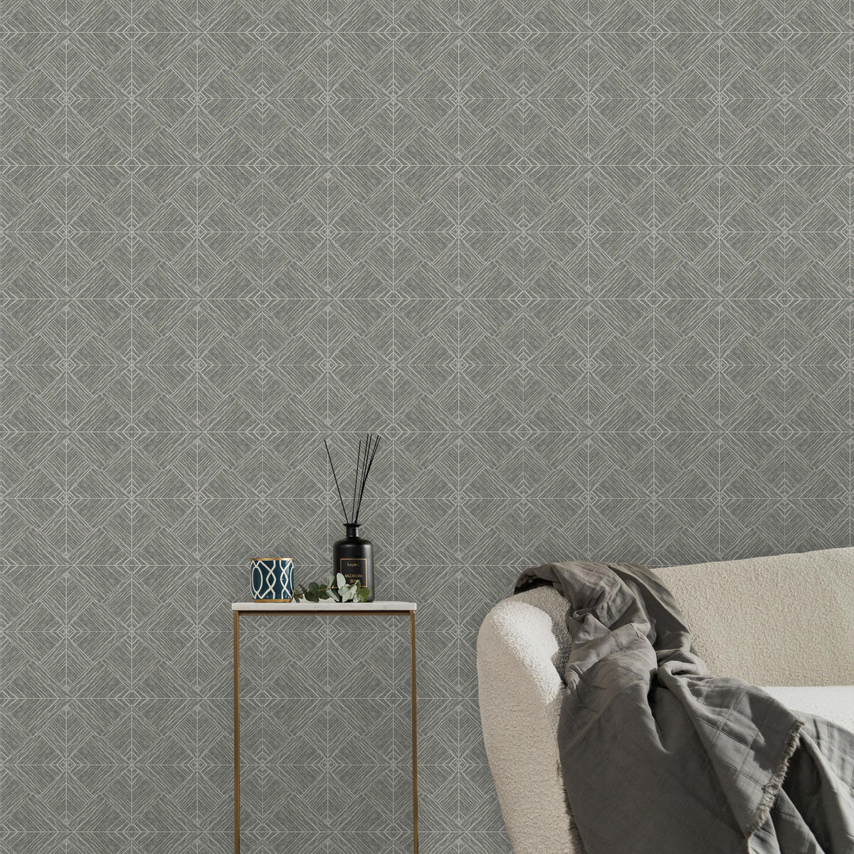 VLIESTAPETE - Kyushu Blau - Blau, Papier/Kunststoff (52/1000cm) - Graham & Brown