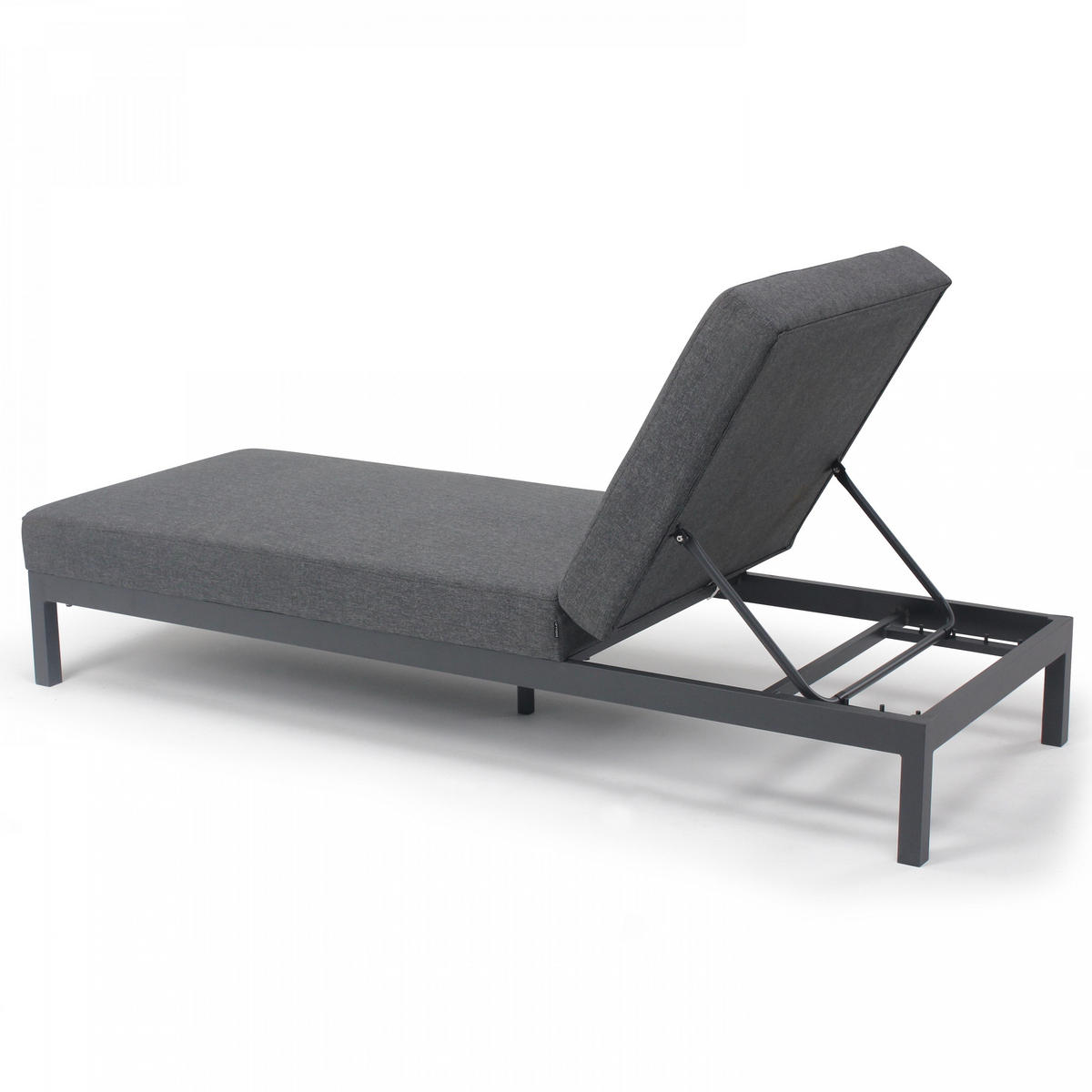 SONNENLIEGE, Grau - Grau, Metall (75/74/202cm) - Oviala