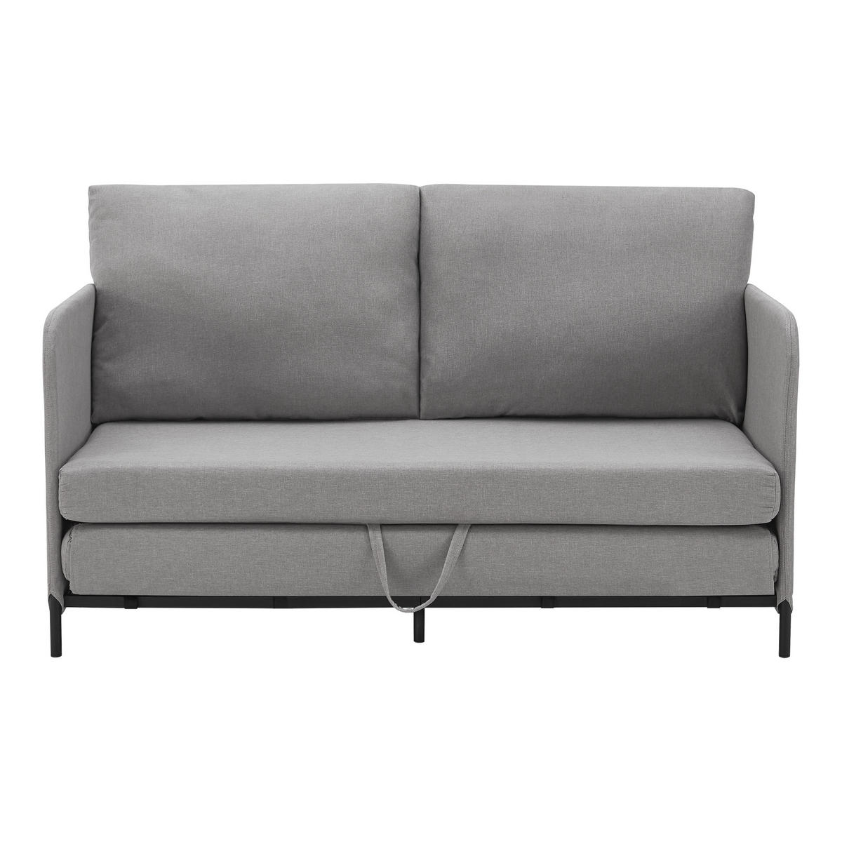 SCHLAFSOFA Soini - Hellgrau, Textil/Metall (125/78/67cm) - [en.casa]