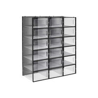 SCHUHBOXEN Juba 18er-Set - Schwarz, Kunststoff (23/14/33.3cm) - Hansiro