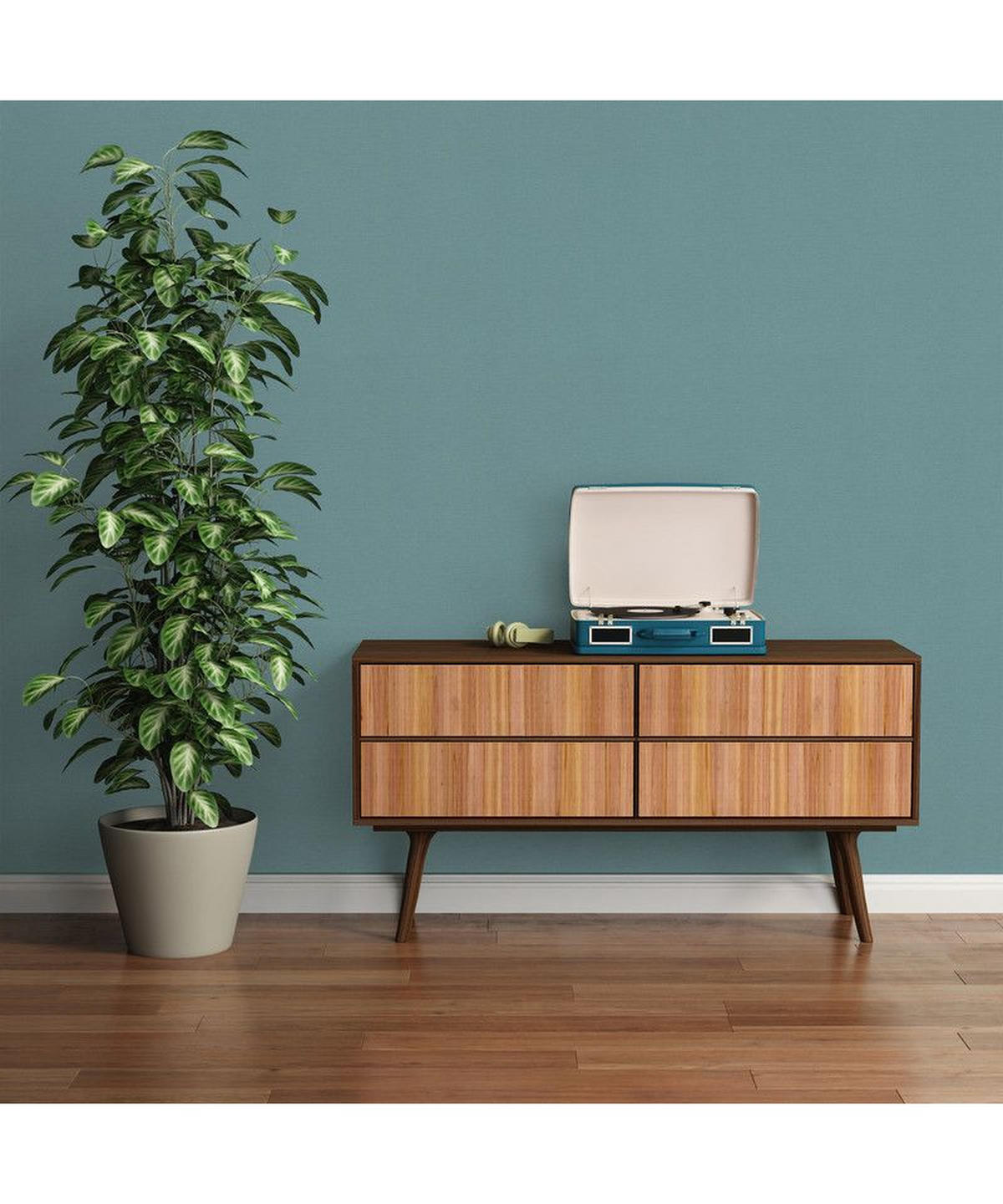 VLIESTAPETE Petrol 53/1005 cm - Petrol, Textil (53/1cm) - KUNSTLOFT