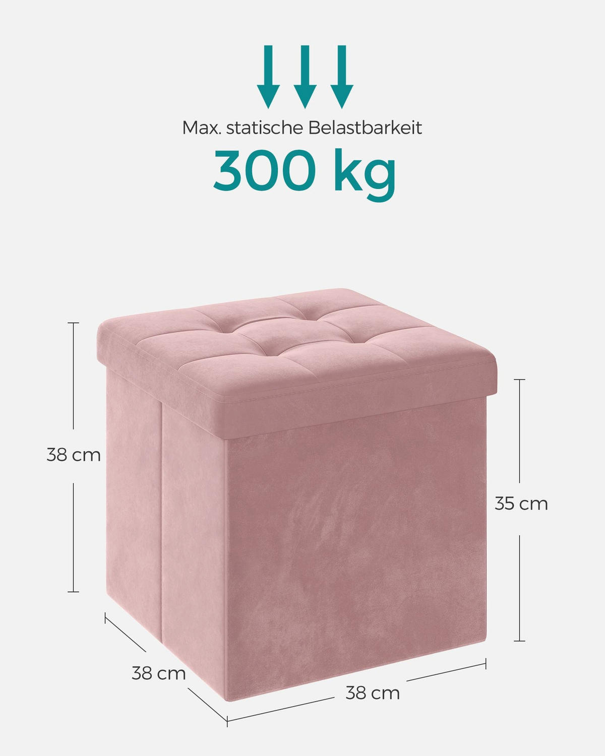 SITZBANK KINSHASA - Rosa, Holzwerkstoff (38/38/38cm) - Hansiro