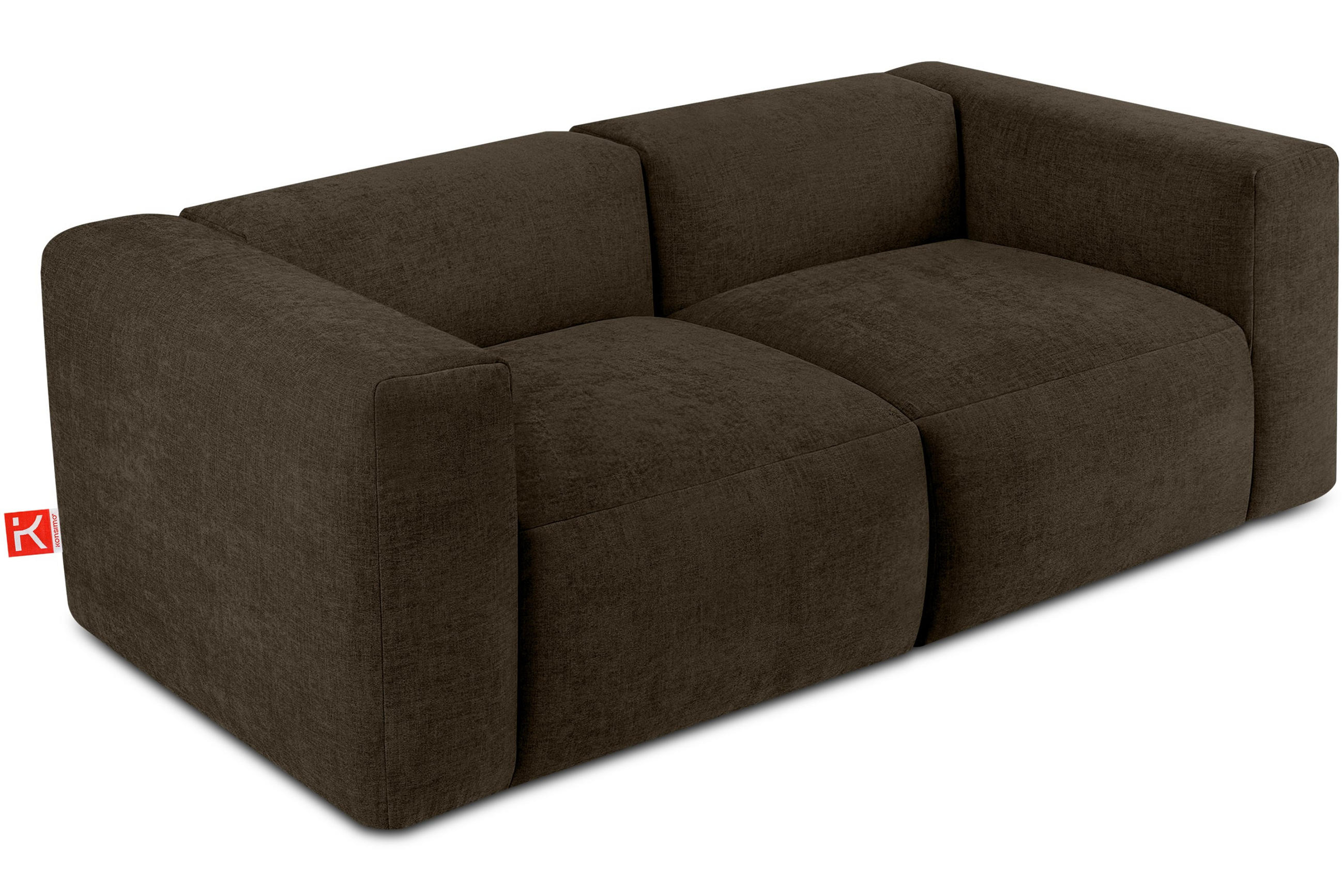 2-SITZER-MODULSOFA BUFFO mit extrem weicher und bequemer Sitzfläche, Gewebestoff, braun - Braun, Textil (210/73/96cm) - KONSIMO®