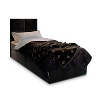 BOXBETT LENA 100 100x200 cm mit Matratze und Topper - Schwarz - Schwarz, Holz (100/200cm) - MASSENO
