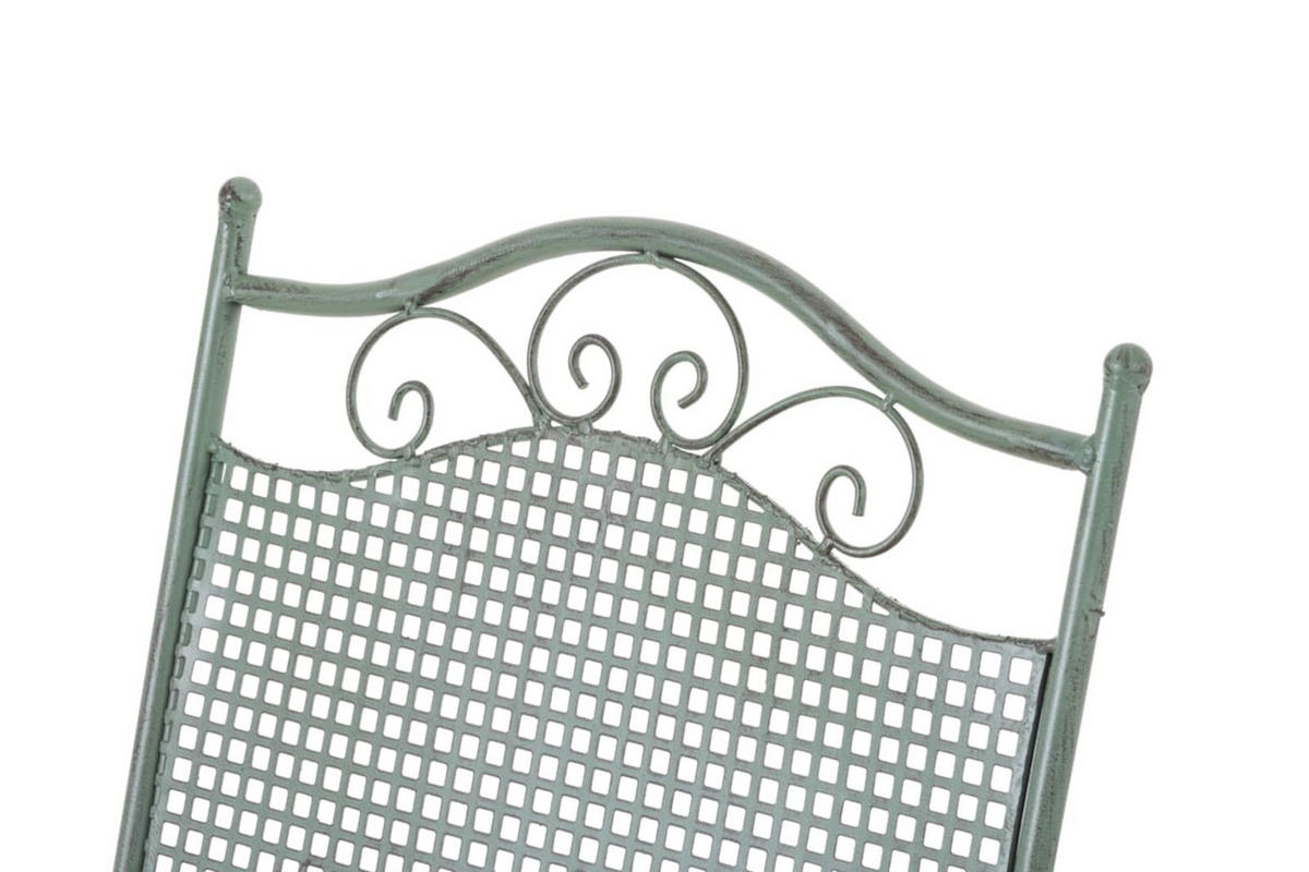 GARTENKLAPPSTUHL 2er Set Metall Antik-Grün - Grün, Metall (41/91/50cm) - CLP