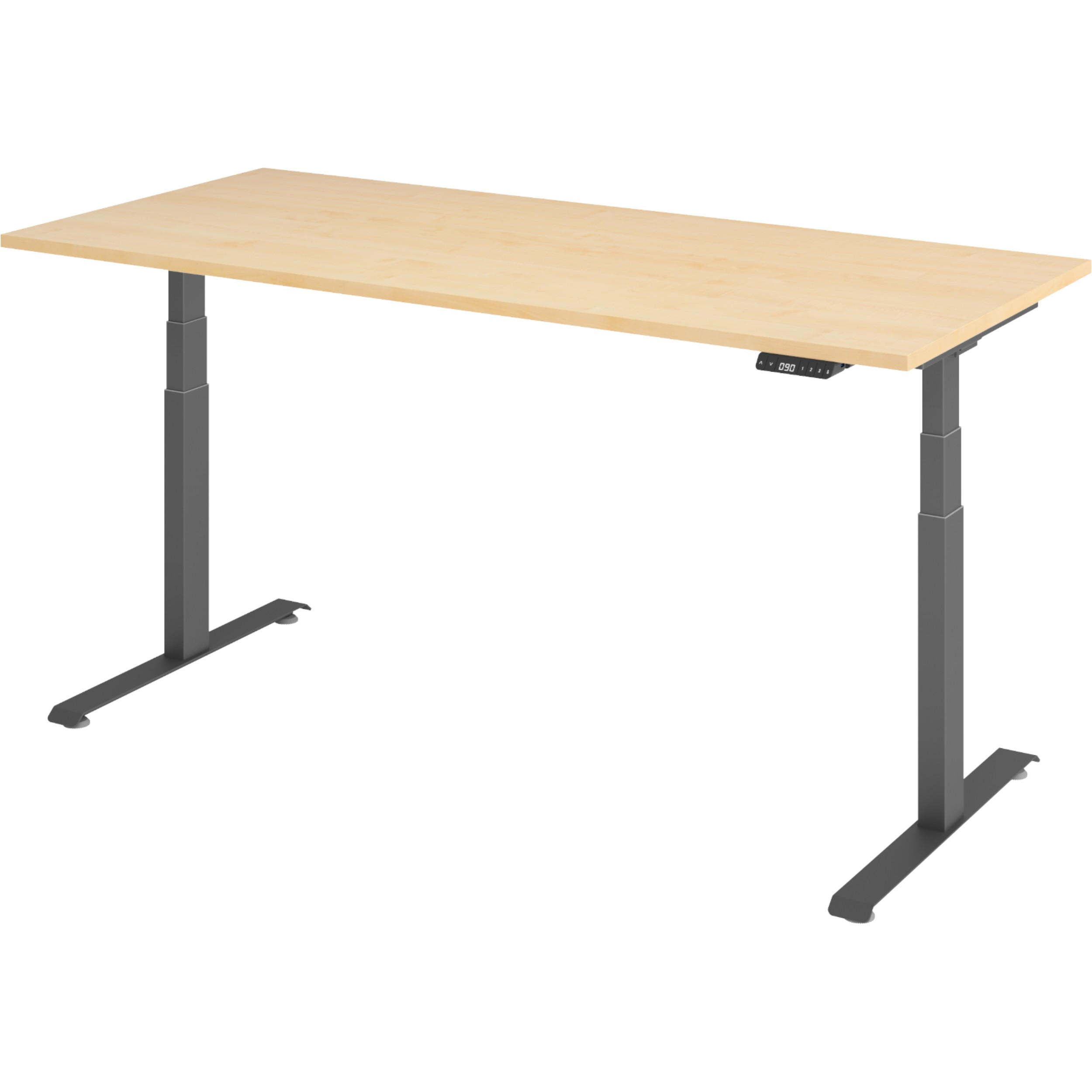 bümö Schreibtisch Ahorn, Graphit 180x74x80 cm