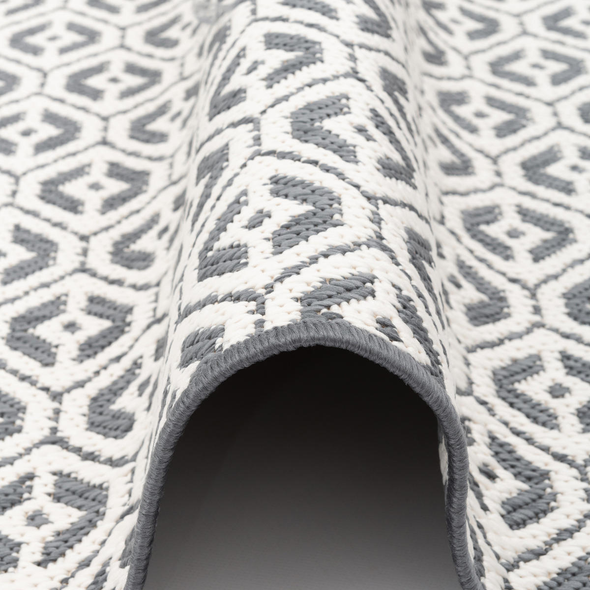 IN- UND OUTDOOR TEPPICH LÄUFER BEIDSEITIG CAPE COD - Grau, Textil (80/320cm) - Snapstyle