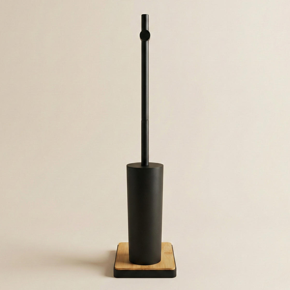 WC-BÜRSTE mit Halter für Toilettenpapier Ivlo 21/16/65 cm - Schwarz, Metall (16/65/21cm) - NUXIO