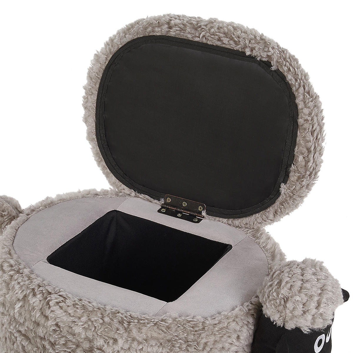 TIERHOCKER Sheep 35/55/40 cm - Grau, Kunststoff/Textil (55/40/35cm) - Beliani