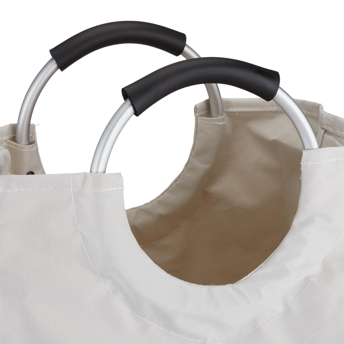 WÄSCHEKORB - Weiß, Textil/Metall (38/70/38cm) - Relaxdays