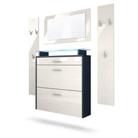 GARDEROBE Malea Fronten in Creme Hochglanz - Creme, Holzwerkstoff (180/180/23cm) - Vladon