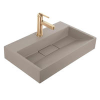 WASCHBECKEN Konglomerat Rea Goya Taupe 50cm - Beige, Keramik (37/14/50cm) - REA