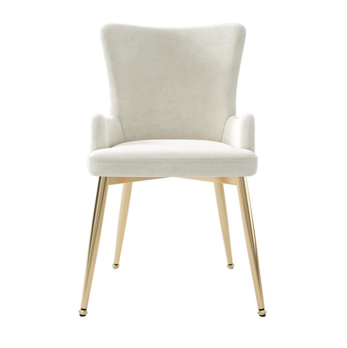 ESSZIMMERSTUHL 6er-Set Samt Beige mit Metallbeinen - Beige, Metall (47/85/49.2cm) - Meubliv
