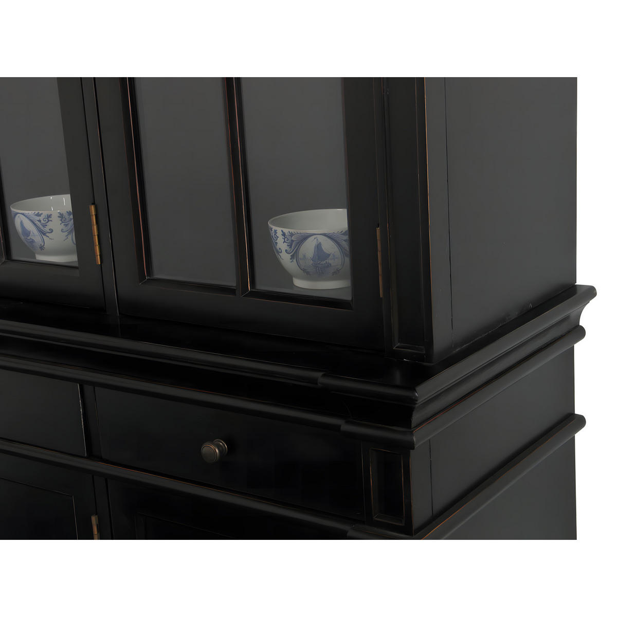 ECKSCHRANK Amaretta Schwarz Antik patiniert 78/48,5/200 cm - Schwarz, Holz (78/200/48.5cm) - ebuy24