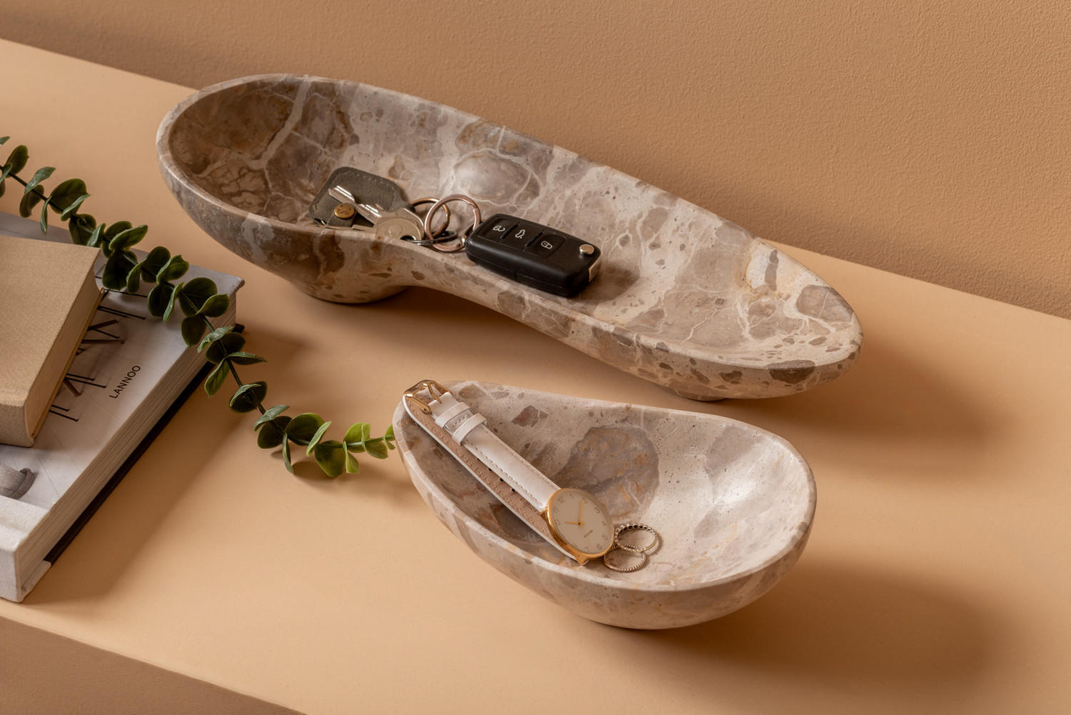 SCHALE Organic 37/13/7 cm - Braun, Naturmaterialien (7cm) - Present Time