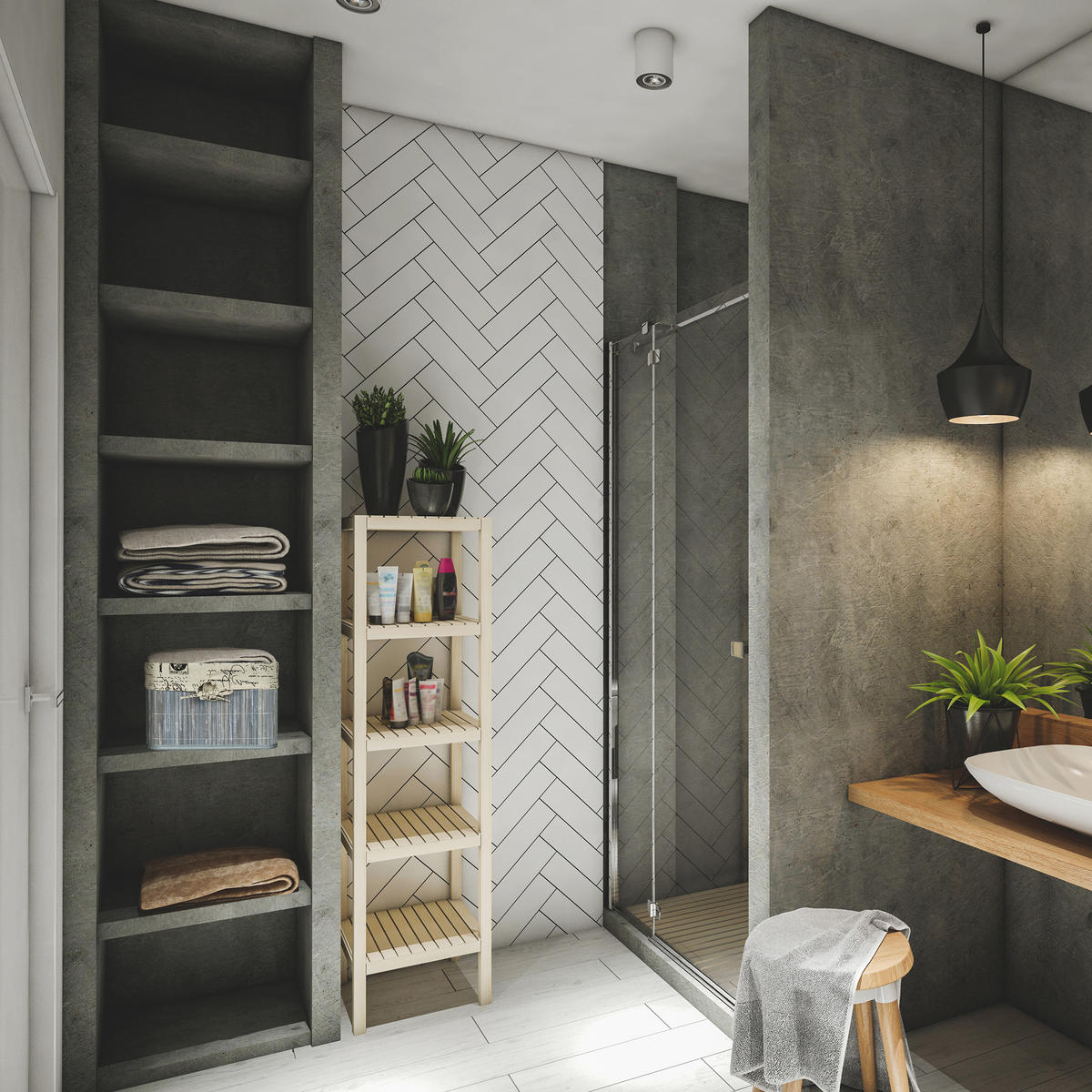 AUFBEWAHRUNGSKORB - Multicolor, Holz/Textil (31/20/31cm) - Relaxdays