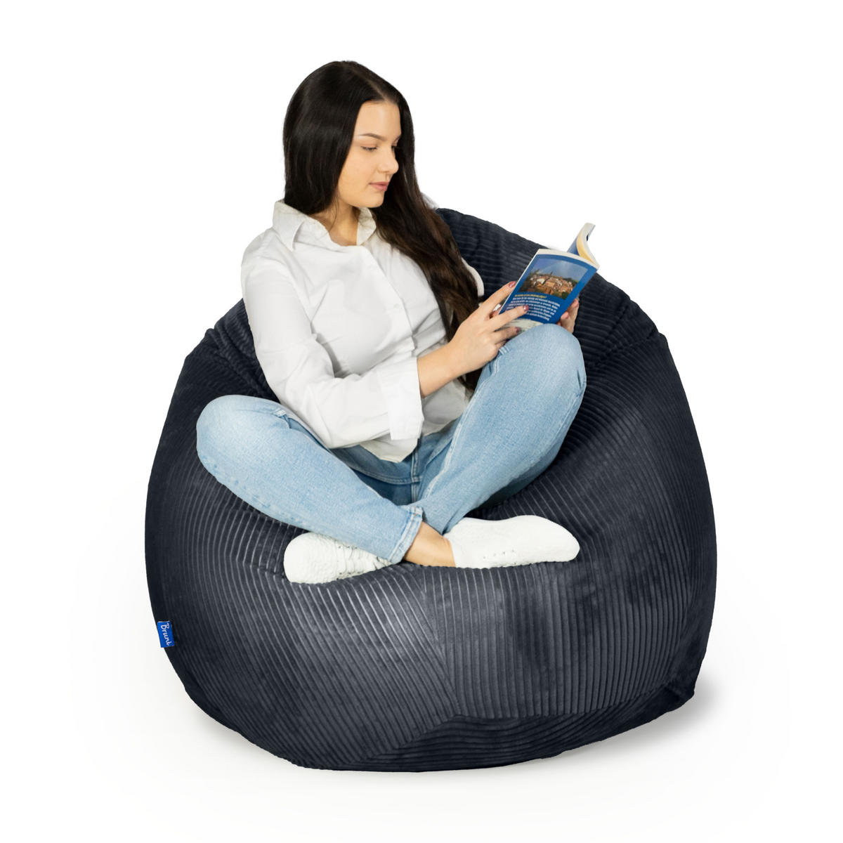 SITZSACK Classico Cord M schwarz - Schwarz, Textil (80/70/80cm) - Bruni