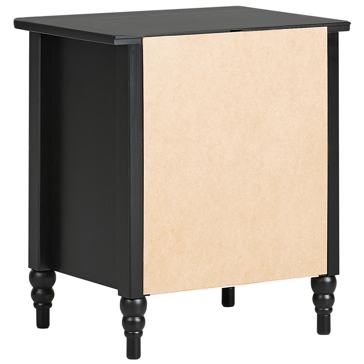NACHTTISCH mit 2 Schubladen Kiefernholz Schwarz Shillington - Schwarz, Holz (35/46/52cm) - Beliani