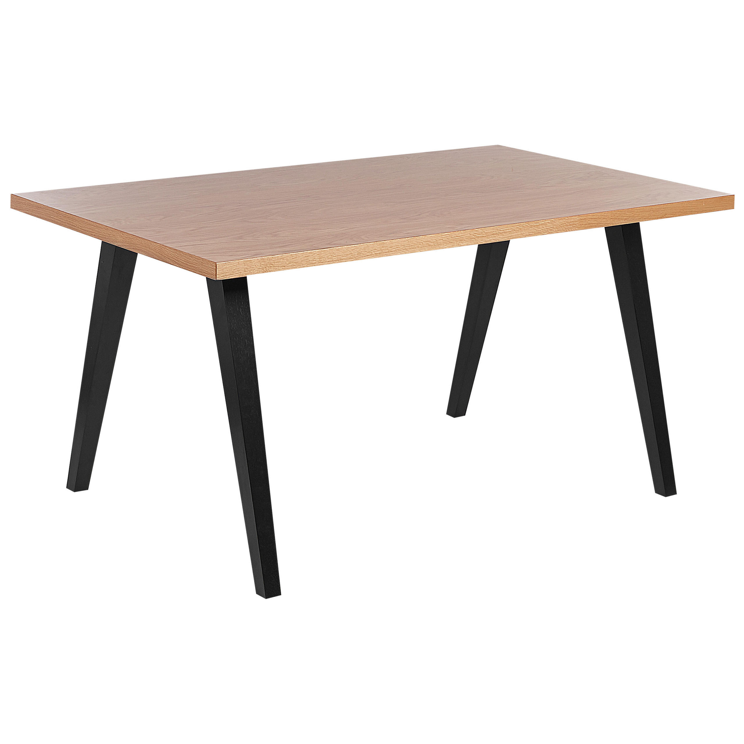 ESSTISCH 150/90/75 cm Hellbraun, Schwarz Rechteckig Lenister - Hellbraun, Holzwerkstoff (150/90/75cm) - Beliani