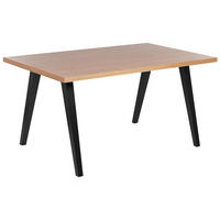 ESSTISCH 150/90/75 cm Hellbraun, Schwarz Rechteckig Lenister - Hellbraun, Holzwerkstoff (150/90/75cm) - Beliani