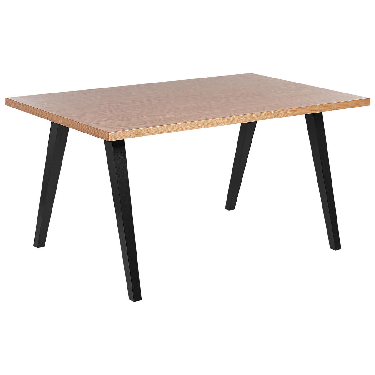 ESSTISCH 150/90/75 cm Hellbraun, Schwarz Rechteckig Lenister - Hellbraun, Holzwerkstoff (150/90/75cm) - Beliani