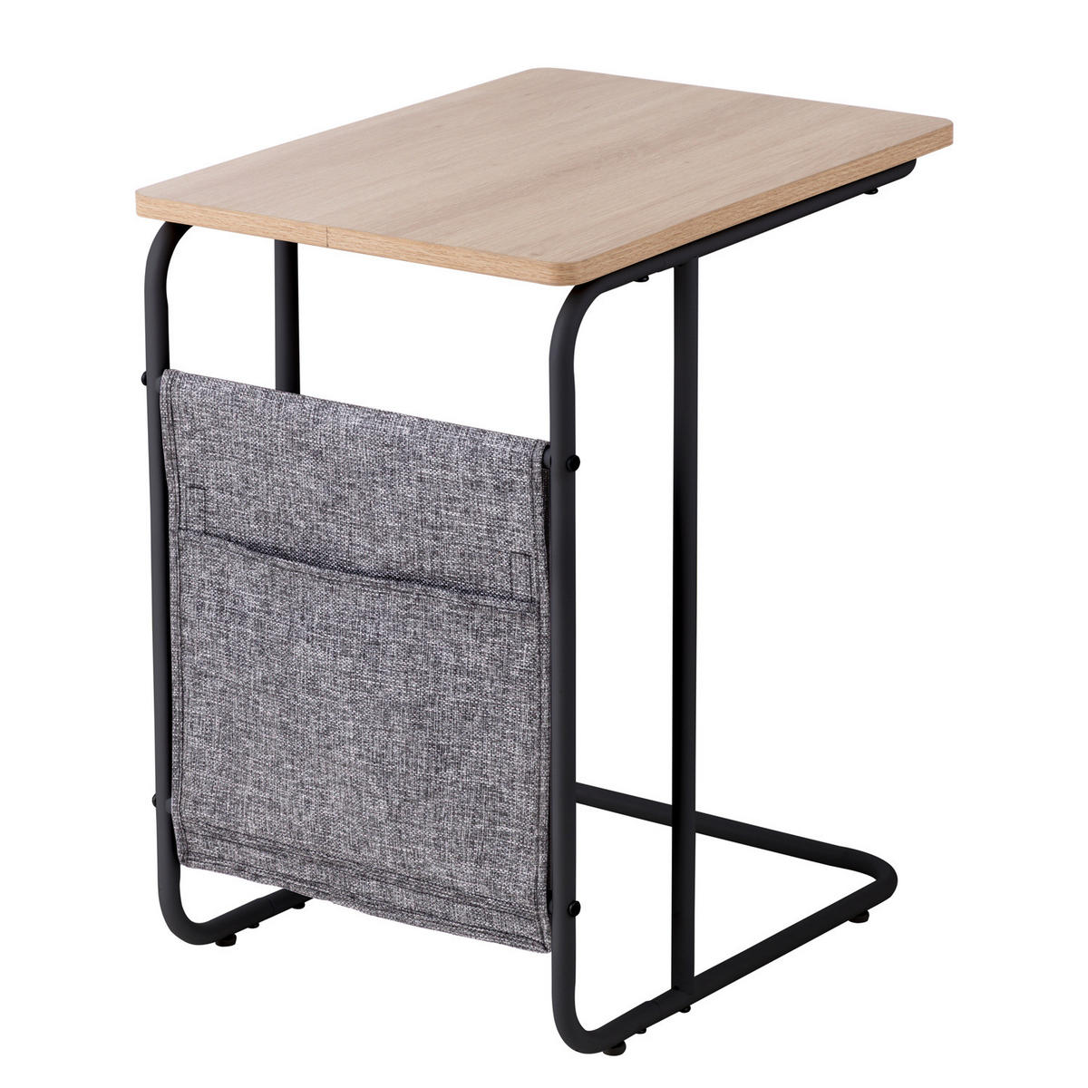 BEISTELLTISCH - Eiche Dekor / Schwarz - Eichefarben/Schwarz, Holzwerkstoff/Kunststoff (48/37/56cm) - home24