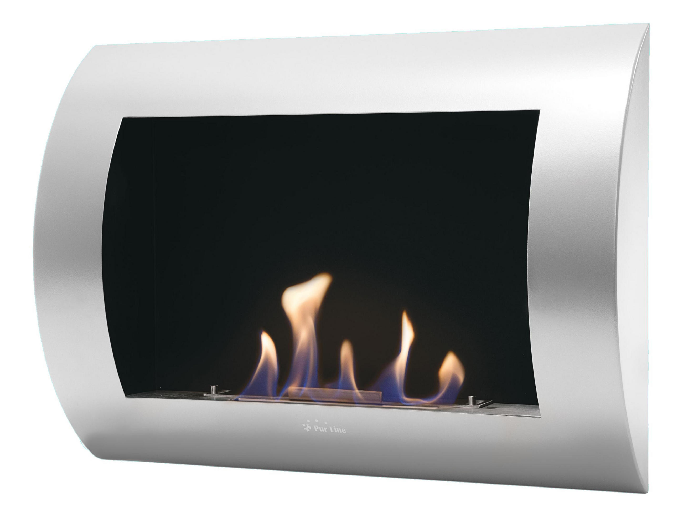 BIOETHANOL-KAMIN Silber Wandmodell inklusive 1 L Brennblock - Silberfarben, Metall (60/45/14cm) - Purline