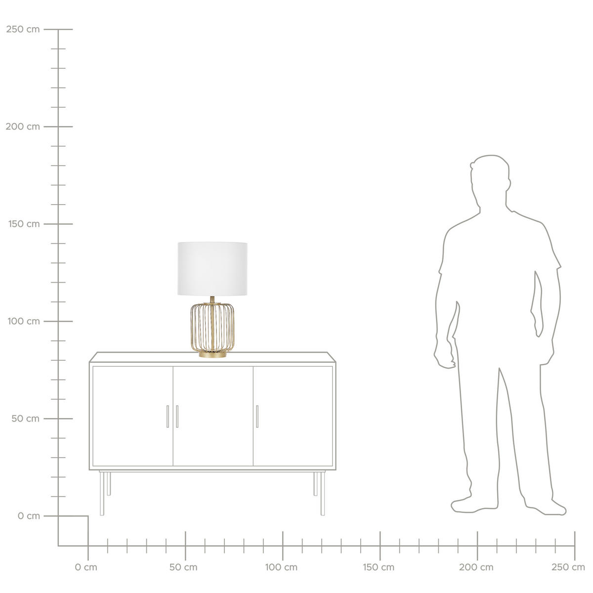 TISCHLAMPE Thouet 35/35/58 cm - Weiß, Metall (35/35/58cm) - Beliani