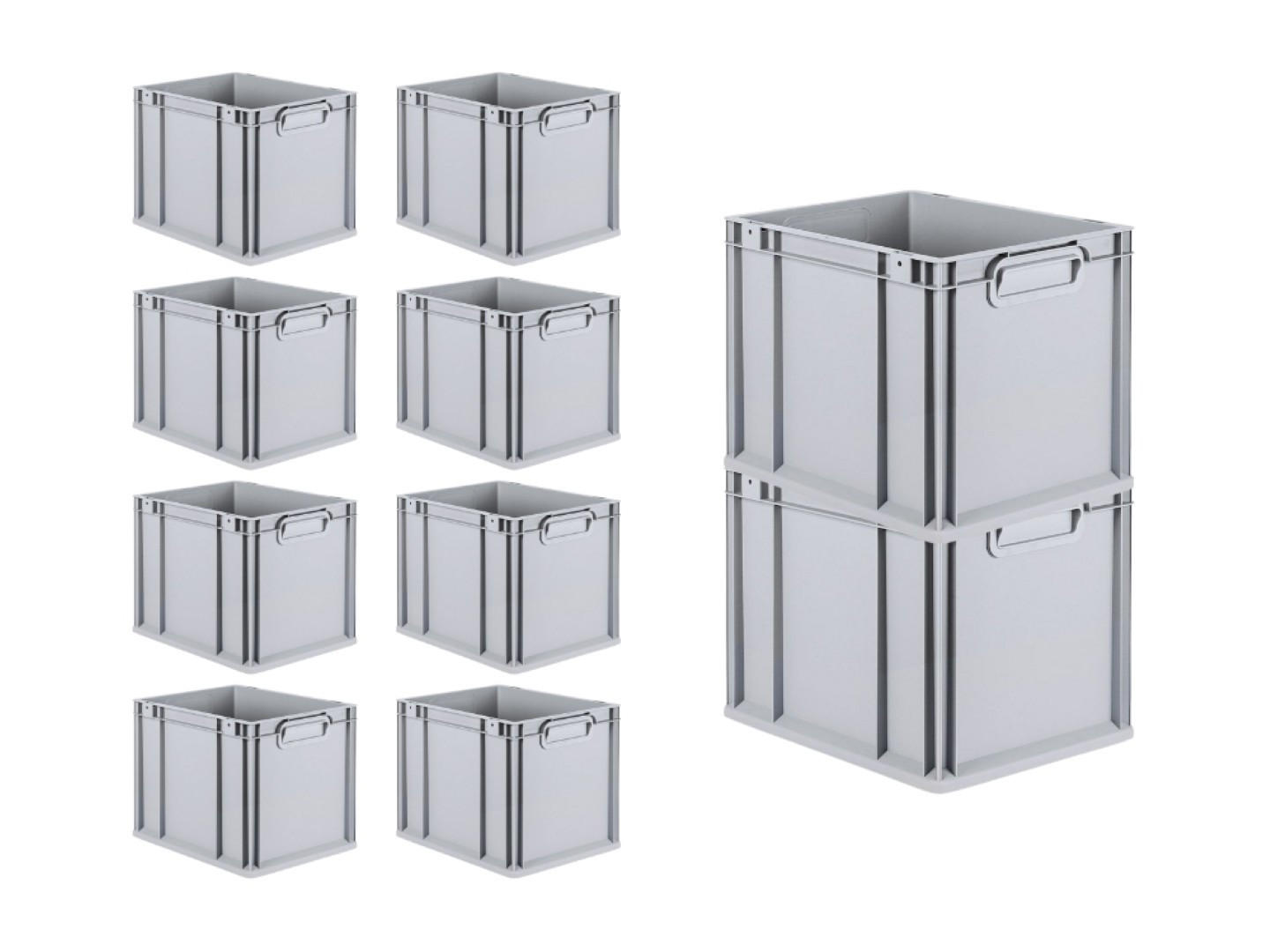 EUROBOX Nextgen Economy Griffe Geschlossen 32x30x40cm 30 Liter - Grau, Kunststoff (30/32/40cm) - PROREGAL