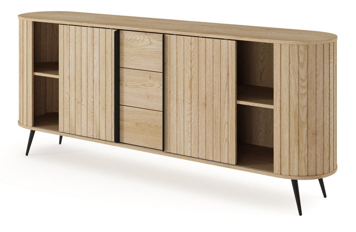 KOMMODE 195 cm Delano mit Schubladen, Eiche Cremona - Eichefarben, Holz (196/82/40cm) - Emporius
