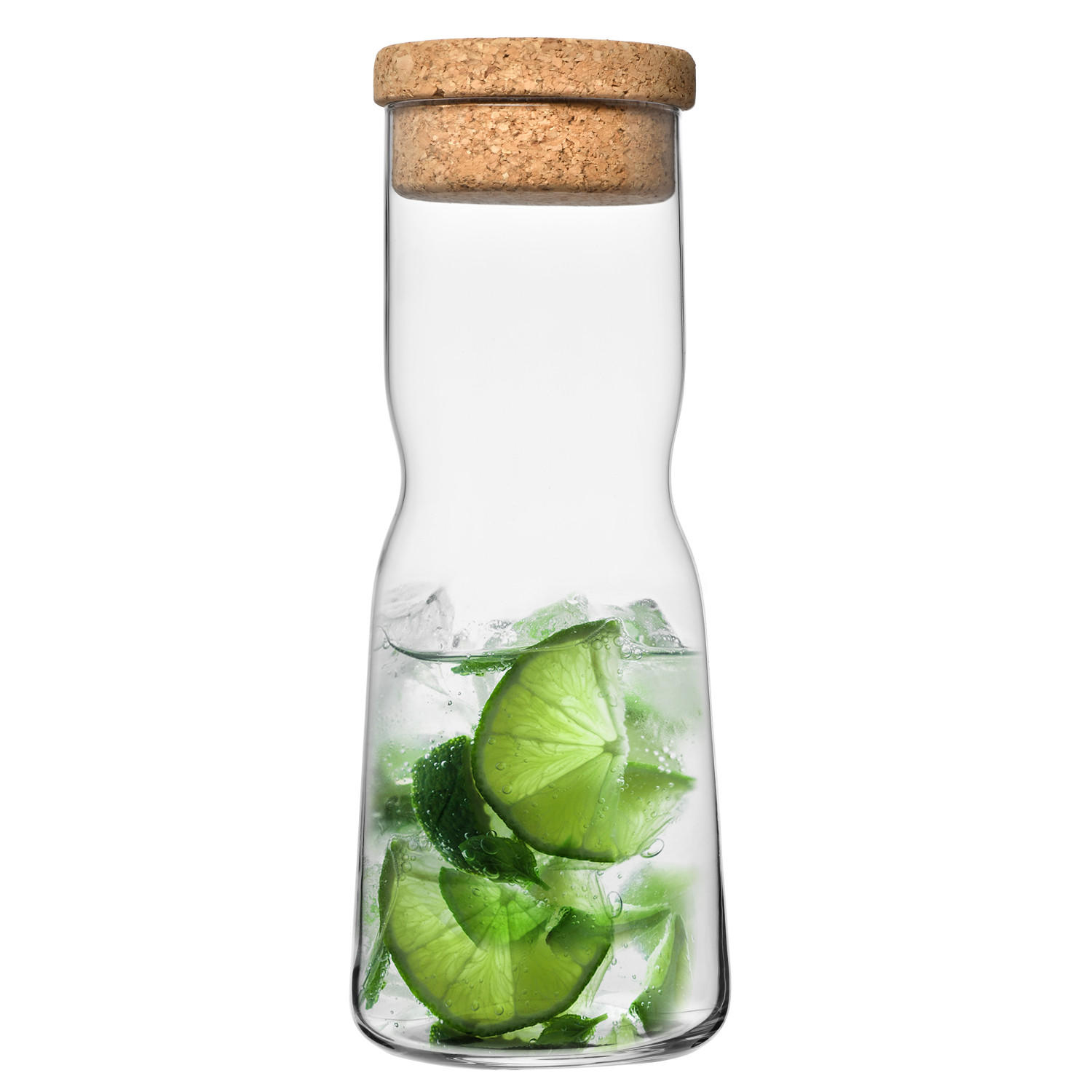 KARAFFE MIT KORK DECKEL, 1 Stk., 1000 ml - Transparent, Glas (1L) - Krosno Glass