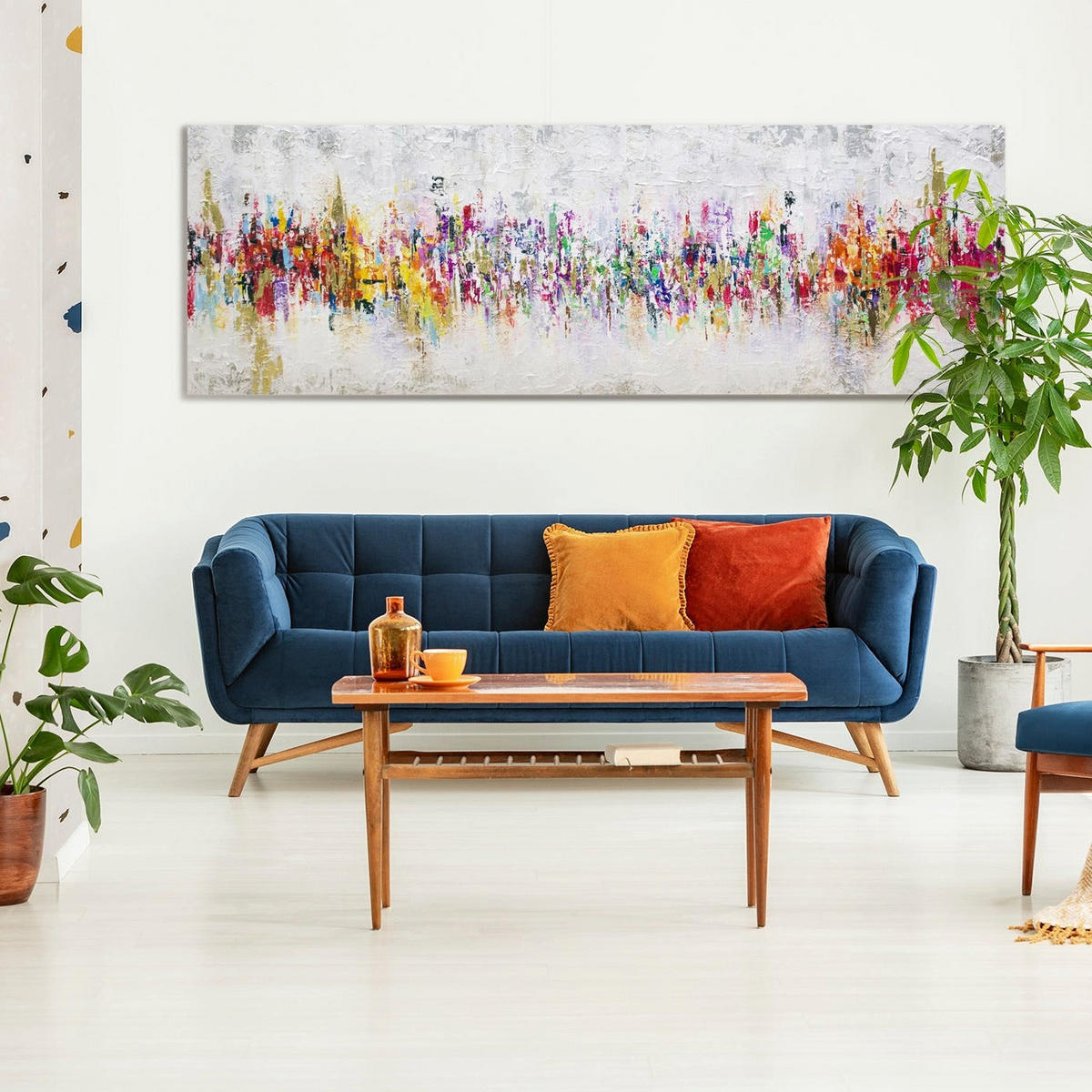 GEMÄLDE Abstraktion II auf Keilrahmen 150x50 cm - Multicolor, Holz (150/50cm) - YS-art gallery