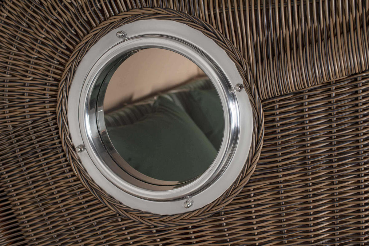 STRANDKORB XXL Düne Grande 2,5 Sitzer - Braun/Grün, Metall (142/170/95cm) - Mr. Deko