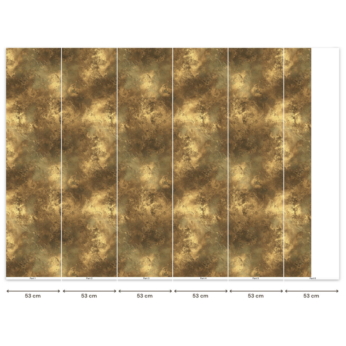 TAPETE - Antik - Metallic-Look - Gold - 280x200 cm - Messingfarben, Papier (280/200cm) - OnlyWow