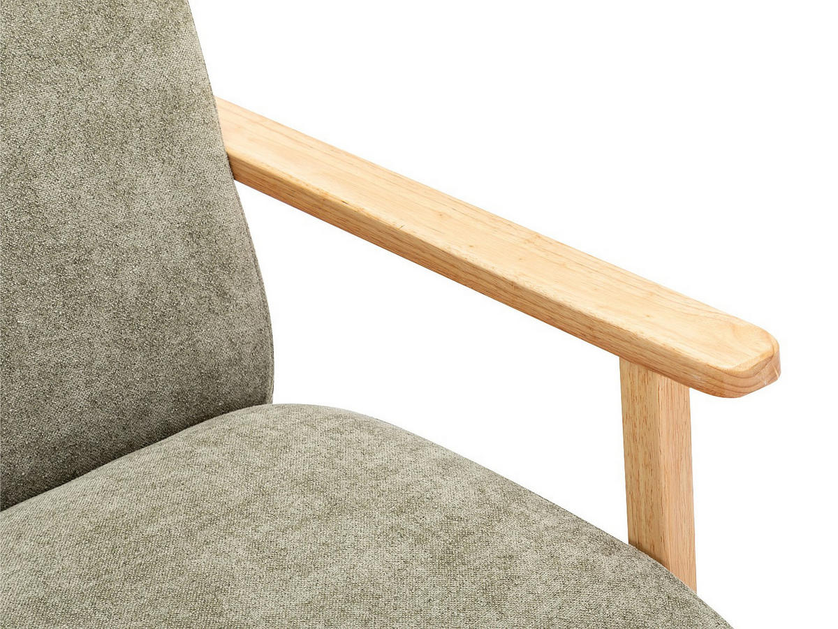 SESSEL - Stoff & Holz - Grün - JULOMO - Grün, Textil (70/81/82cm) - Vente-Unique