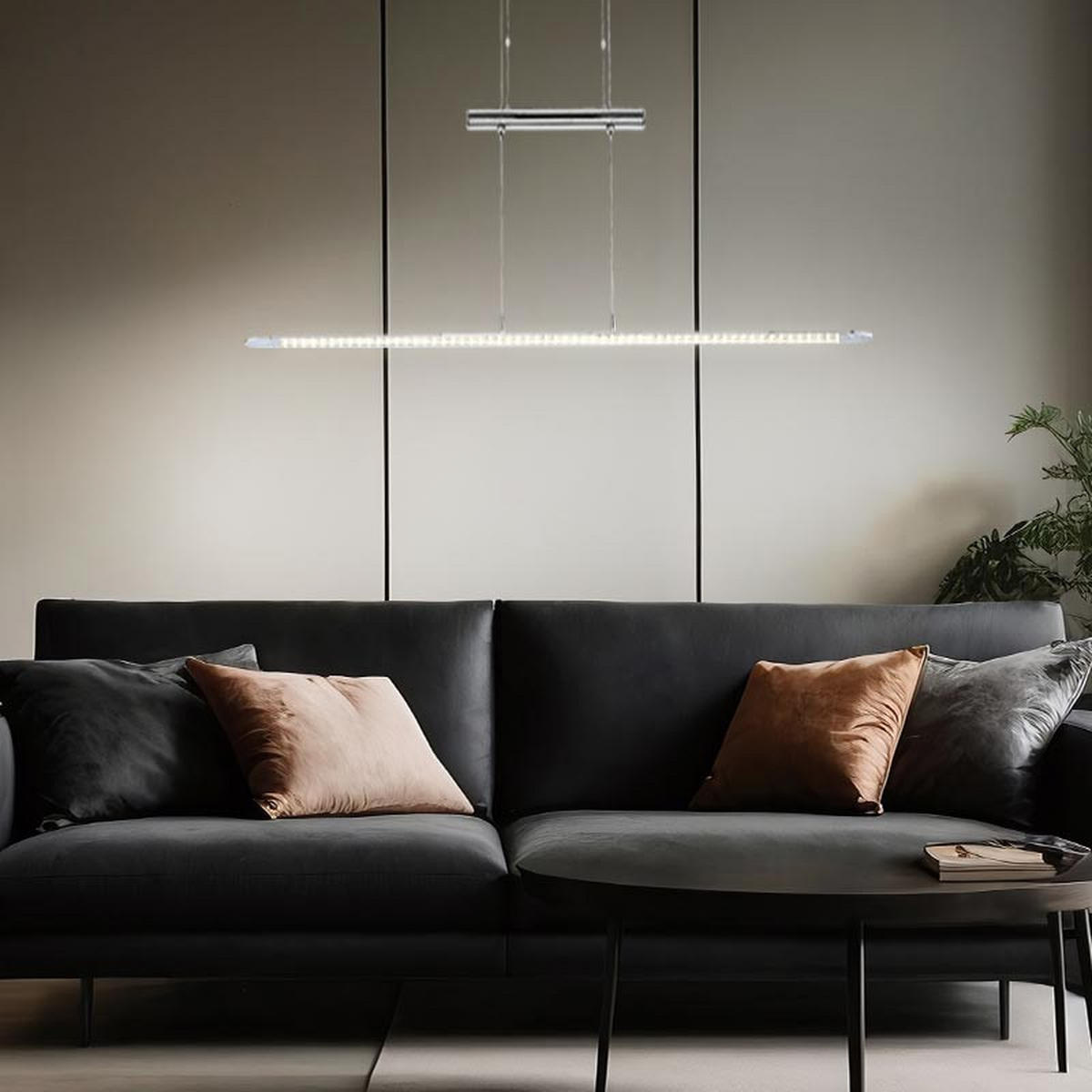 LED HÄNGELEUCHTE Teleasto Silber Chrom - Silberfarben, Metall (112.5/70/150cm) - Globo Lighting