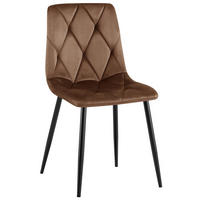 ESSZIMMERSTUHL Samt Braun - Schwarz/Braun, Textil/Metall (45/85/55cm) - CLP