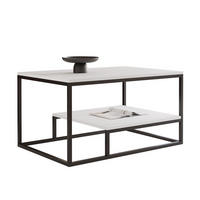 COUCHTISCH LETO 90/68/48 cm, rechteckig, Schwarz / Weiß - Schwarz/Weiß, Holzwerkstoff/Metall (68/90/48cm) - Idohome