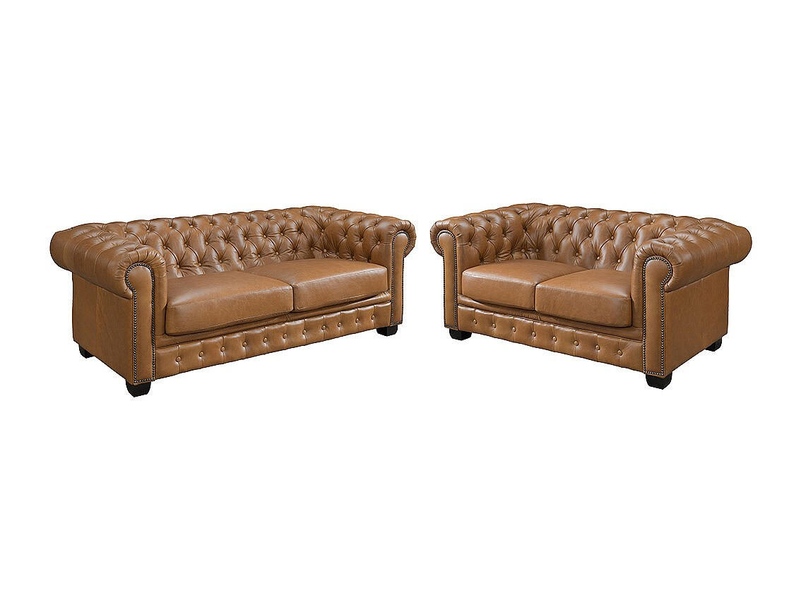 Vente-Unique Couchgarnitur Hellbraun 201x73x96 cm