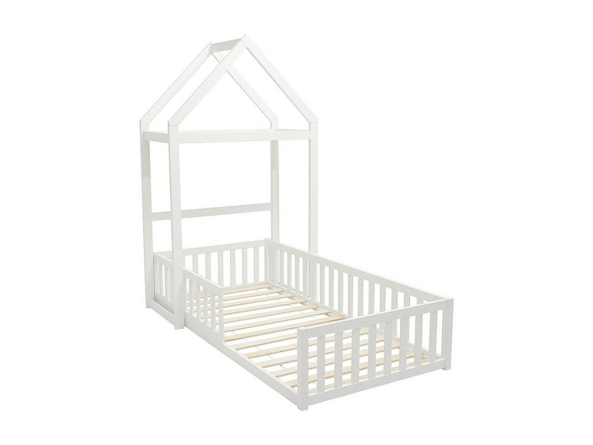 HAUSBETT - 1 Person - holz - weiß Varlaine - Weiß, Holz (90/190cm) - Vente-Unique